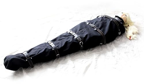Ohyesbae Bondagesack Schlafsack,Sex Handschellen Fesseln Sex Set für Herren und Damen Cosplay Clubwear,SM Ganzkörper Bondage Zip Mumie Sack Schlafsack, Kostüm SM Jumpsuit Sexspielzeug