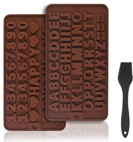LHOEST Chocolate Moulds Silicone Letters Numbers 3PCS Dubai Chocolate Moulds Silicone Deep Chocolate Mould Baking 15 Holes Dubai Chocolate Making Kit Reusable Heart Silicone Moulds for Chocolates DIY