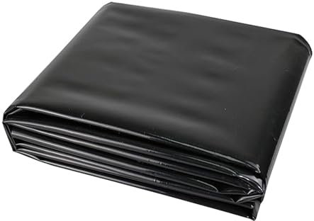 Yidelchon 0.2mm Stärke Teichplane HDPE Teichfolie 3x3m 4x5m 5x8m 6x12m 8x10m 10x15m 12x12m Teichmembran Schwarz Teichfolien Für Schwimmteich Koiteich Bachläufe Wasserfälle(Size:5x7m)