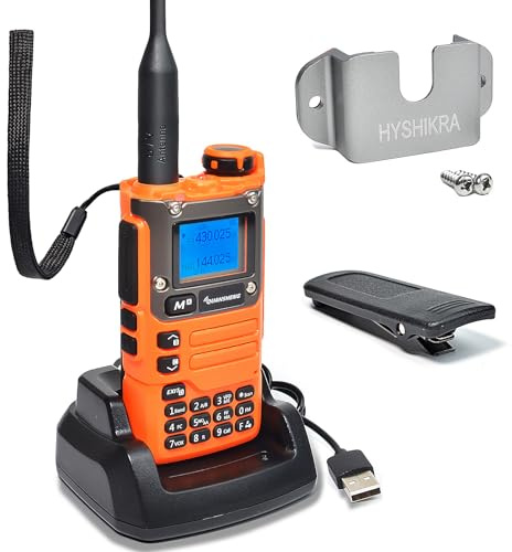 Quansheng UV-K5 (8) VHF UHF tragbare Walkie Talkie FM NOAA UV-K6 Funkgerät für Outdoor-/Lager und Logistik/Navigation/industrielle Produktion (Orange, mit Funkhalter) | FM NOAA UV-K6 Zwei-Wege-Radio für Außenbereich/Lagerung/Logistik/Navigation
