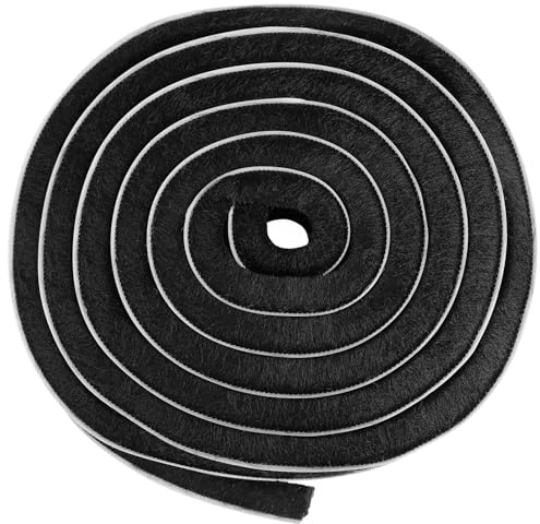 MARICATO Joint Brosse Porte Coulissante, 6 M(L) x 9mm(B) x 15mm(D) Joint Fenetrepour Lsolation Phonique Porte, Joint Brosse Autocollant, Bande de Joint Brosse Porte Fenetre Isolation Anti Froid - Noir