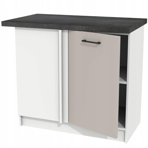 Laclar Blinder Eckschrank mit Arbeitsplatte – Universell montierbar - robuste Möbelplatte 16 mm - inklusive strapazierfähiger Arbeitsplatte - funktionale Lösung für Küchen