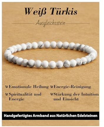 Landorilo 4mm Armband Damen,Echten Naturstein Perlen, 44 Natursteinarten | Perlenarmband, Heilstein Edelstein Armbänder, Glücksarmband, Personalisierte Geschenke, Inklusive Ersatzperlen