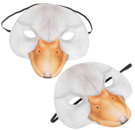 SOIMISS 2 Pièces Masque De Canard Masque De Déguisement Animal Demi-visage Demi- Effrayant D'animaux Accessoires De Cosplay De Canard Unique Blanche Eva | Réutilisable, Confortable, Style Canard Ludique, pour Mascarades, Fêtes Costumées, Bal Masqué, Cosplay