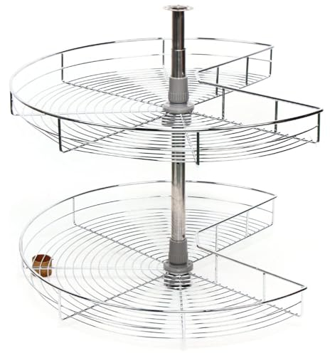 HOUSN Küche Drehbeschlag Schrank Karussell Drehboden Eckschrank Eckschrank Beschlag 71cm Eckschrankbeschlag Dreiviertelkreis 270° Eckdesign,Silber