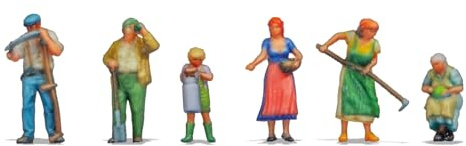 NOCH Lot de Figurines de maître Agriculteurs 3D en Plastique pour modélisme à l'échelle 1:160 (N), Parfait pour Les dioramas de la Vie Rurale