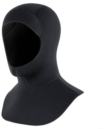 Fauhapyway Capuchas de buceo, sombrero de vela, trajes de neopreno, cubierta para la cabeza, gorro de natación para buceo, esnórquel, surf, deportes acuáticos (L/XL 3 mm, negro)