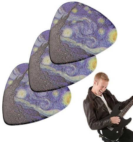 3 Stück Plektren Plectrum, Guitar Picks, 0.46MM-Dünn 0.71MM-Medium 0.96MM-Heavy, Plectrum Für Akustikgitarre, E-Guitar, Ukulele, Bass, Guitar Picks,Zelluloid