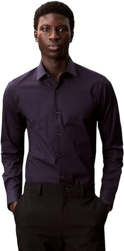 Calvin Klein Camisas de Vestir Delgadas ESNTL Poplin Nos STR SLD para Hombre, Azul (Cielo Nocturno), XXL