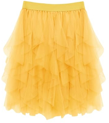 Wikoan Jupe en Tulle Femme Jupe Courte Taille Elastique Asymétriqueà 3 Couches Danse Jupes Tutu pour Fête d'halloween et Carnaval Daily Prom Party