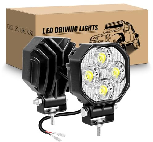 RIGIDON 2 x Mini Led Scheinwerfer, 2.8 Zoll 16W 1600LM Spot Offroad Lights | 12V 24V Led Arbeitsscheinwerfer Zusatzscheinwerfer Wasserdicht für Auto SUV ATV KFZ LKW Traktor 4x4 Motorrad, 6000K Weiß