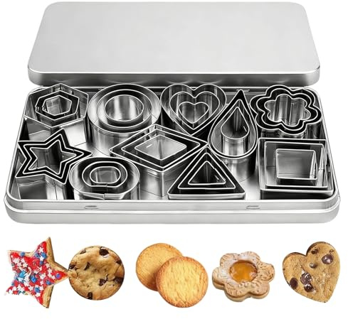 Cookie Cutters Shapes Baking Set, 30Pcs Stainless Steel Biscuit Cutter