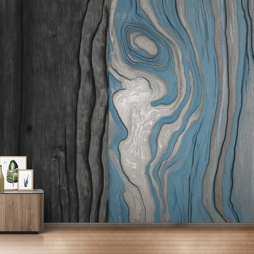 Générique Papier Peint Panoramique Grain de Bois Abstraite, Papier Peint Texture Moderne Abstrait 310 x 250 cm, Photo Décoration Murale, Papiers Peints Intissé Décoration Murale Salon Chambre EL&D75