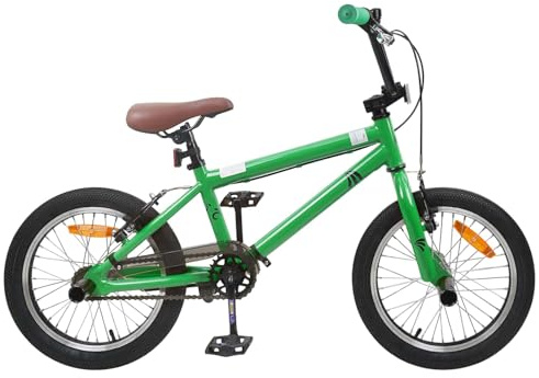 LoogCape BMX Fahrrad 20 Zoll für Kinder ab 9 Jahren Grün Stahlrahmen verstellbar mit Bremse, geeignet für Stadt, Gelände und Freizeit, Robustes Bike für sportliche Abenteuer im Freien