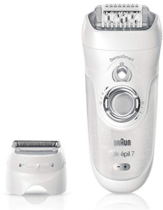Braun 4210201190226 Silk-epil 7 7/880 SensoSmart Epilierer mit 7 Extras, silber