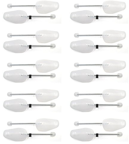 Ruilasago Shoes Trees with Spiral Spring Plastic Maintain Shape Footwear White Shoe Stretcher Set of 10 Pairs