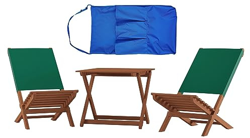 Erst-Holz Anglerstuhl Gartenstuhl Klappstuhl Grüner Bezug Buche Massiv