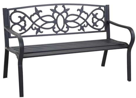 Vacchetti Panchina in Metallo Pavia Antracite cm124x57h78