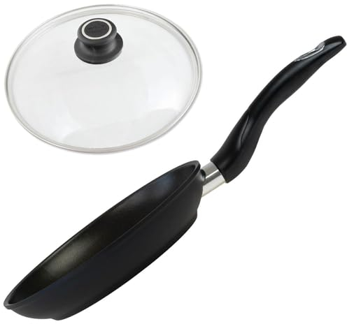 BAF Bratpfanne Induktion 24 cm mit Glasdeckel - Aluminium Antihaft Pfanne, antihaftbeschichtet - 4,5 cm flacher Rand - für alle Herdarten