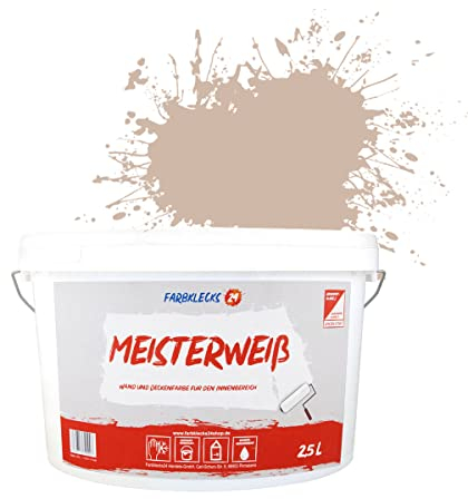 Farbklecks24 Meisterweiß Color, Wandfarbe Braun 8-0 (2,5L),(versch. Farben),hohe Deckkraft