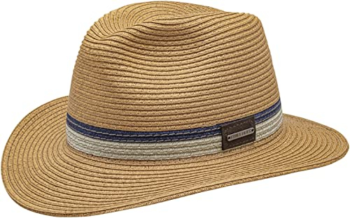 CHILLOUTS Manaus Hat Herren Sonnenhut - Panama Hut Herren Sommer UV Schutz UPF50+, Strohhut Breite Krempe, Hochwertiger Sonnenhut Verstellbar, braun, L-XL