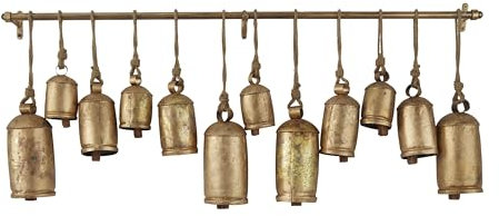 Deco 79 Dekorative Kuhglocke aus Bohemian-Metall, 121,9 x 12,7 x 71,1 cm, bronzefarben