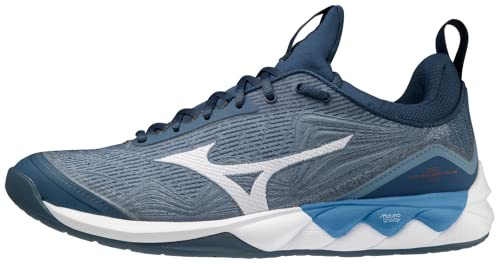 Mizuno Unisex Wave Luminous 2 volleybollskor, Darkdenim White Bluejasper, 44,5 EU, Darkdenim vit bluejasper, 44.5 EU