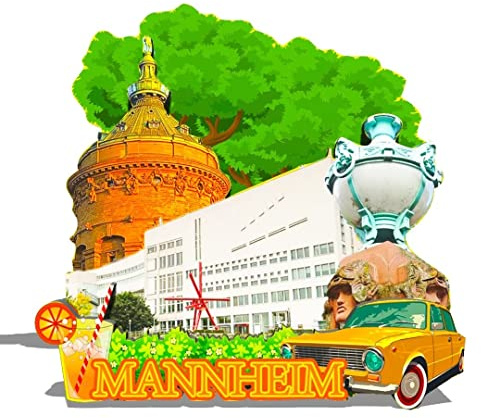 Deutschland Mannheim Magnet Kühlschrankmagnet Holz 3D Sehenswürdigkeiten Reise Sammlerstück Souvenirs Dekoration handgefertigt -213