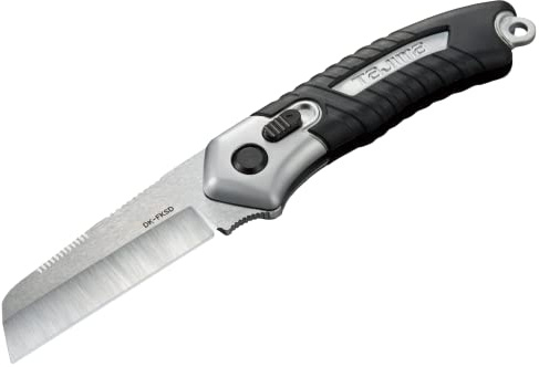 Tajima Klappmesser 185/68 mm (Messer mit Sicherheitsverriegelung, robust, extrascharfe gehärtete Klinge, gummierter, leicht gebogener Griff mit Halteöse) DK-FKSD-EUR