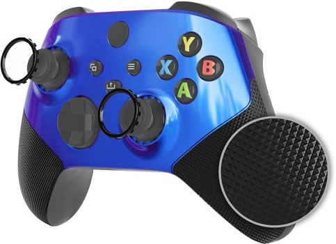 eXtremeRate ASR Verción Carcasa de Goma para Xbox Series X/S Control Placa Frontal Funda Delantera Shell Cubierta con Anillos de Acento para Xbox Series S X Mando-No Incluye Mando(Azul a Violeta)