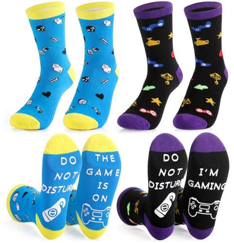 SATINIOR 2 Pares de Calcetines Novedosos If You Can Read This Bring Me Some Wine/the Game Is on Regalo para Unisex (Fresco)