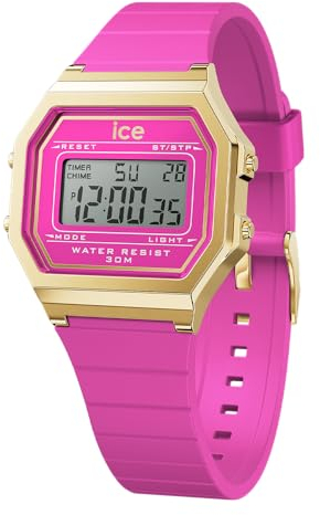 ICE-WATCH - Ice Digit Retro Barbie pink - Rosa Damenuhr mit Plastikarmband - 022527 (Small)