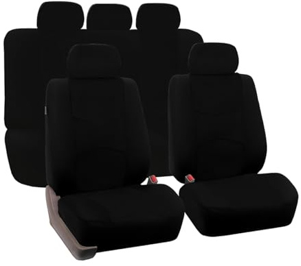 CGEAMDY Autositzbezüge Kompletter Satz, Auto-Schonbezug Für Highbacksitz, Universell Einsetzbarer Sitzbezug Perfekter Schutz, Für Autos(Kompletter Satz Schwarz)