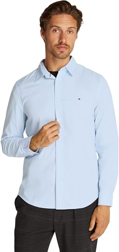 Tommy Hilfiger Men’s Flex Poplin Kent Collar Business Shirt, Blue (Sweet Blue), S