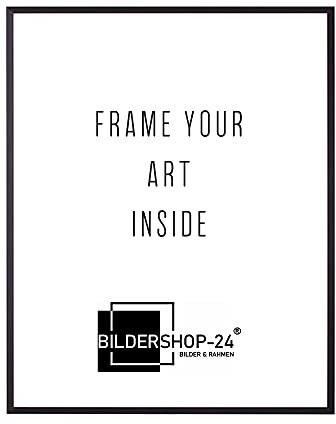 Bilderrahmen Milano Aluminium Alubilderrahmen 60 x 80 cm Schwarz (matt) Fotorahmen, mit ANTIREFLEX Acrylglas Wechselrahmen, Posterrahmen, Puzzlerahmen, Aluminium Bilderrahmen