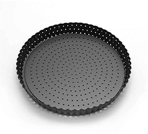 AYKANING Pizza Pan,Pizza Tray Perforated Bakeware Pie Pizza Pan with Removable Base Quiche Baking Tools Round Multifunctional Home Tart Carbon Steel Non Stick (Size : 2)