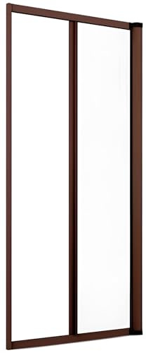 Zanzariera Orizzontale Verticale Professionale in Alluminio - Chiusura Rallentata e a Calamita, Riducibile in Larghezza e Altezza (Marrone, 160x250)