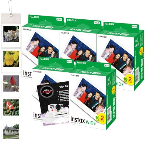 Clikoze Instant Camera Film Bundle with Fujifilm Wide Film x100 Shots, Wall Hanging Fujifilm Wide Photo Album and Instant Photography Tips Card
