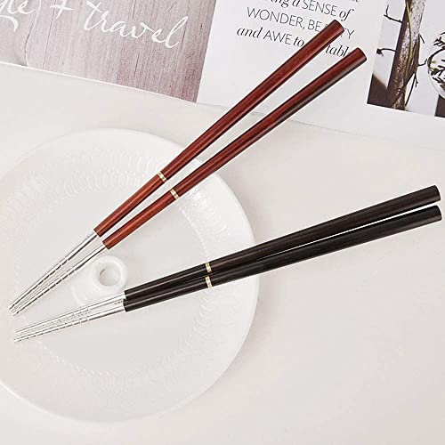 LXYAYY Bacchette in Legno di Sandalo/Argento Argento 999, Bacchette Regalo Cinesi Premium, 2 Paia, Design Pieghevole, Antiscivolo (Lunghezza: 22 cm), Mano Delicata