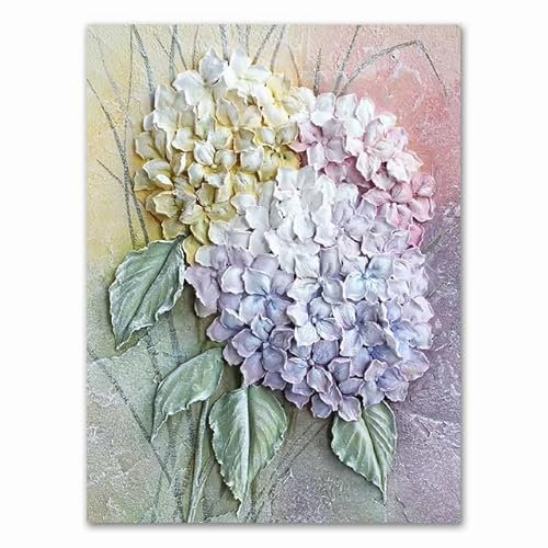 Gxllhh Bilder Hortensien Leinwand Bilder Mit Holzrahme, Moderne Wandbilder Wohnzimmer, Rahmen Kunstdruck Gemälde,Deko Bilder Für Wohnzimmer Schlafzimmer,Leinwandbilder Wohnzimmer 15X20Cm