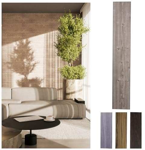 MDEKOR Panneaux muraux en bois 16,7x100 cm | XPS 3D Revêtement mural aspect bois | 48 pièces = 8 m² 03D | Panneaux 4 mm d'épaisseur | Panneaux décoratifs en polystyrène pour intérieurs