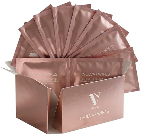 VYMilano 10 Salviettine Intime Monouso Tascabili con Siero Prebiotico. Salviette per Igiene Intima da Viaggio e Borsa. Riequilibranti, Senza Sapone e Profumo, 98% Naturali, Testate Ginecologicamente