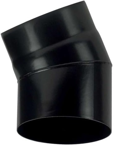 Canna fumaria Curva 30 DN 150 smaltato verniciato 600 gradi per stufa a legna tubo nero acciaio CE Made in Italy