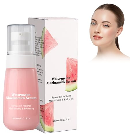 Eazerom 07 Wassermelonen-Niacinamid-Serum feuchtigkeitsspendendes Gesichtsserum zur Hautpflege, 60ml Watermelon Niacinamide Moisturize,Wassermelon Feuchtigkeitsserum,Gesichtsaufhellungsserum