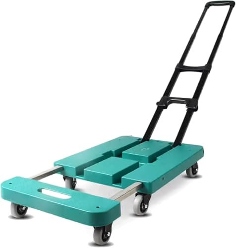 DRFGNF Tragbarer Plattformwagen, Flachwagen, Tragkraft 200 kg, Klappwagen, Kleiner mobiler Haushaltswagen (grün)