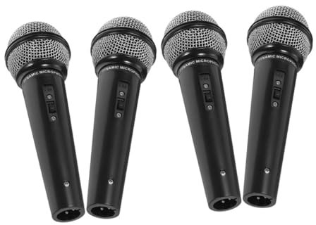 COMNESTBI 4Pièces Microphones Simulés pour Garçon Fille Accessoires Amusants pour Jeu de Rôle et Spectacles Microphone pour Garçons et Filles