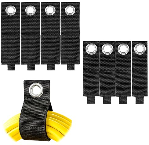 KQDRAVINE 8 Stück Klettverschluss Kabelbinder,Kabel Organizer Kabelriemen,Hochleistungs-Aufbewahrungsgurte mit Öse,Verstellbare Kabelhalter Kabelbinder für Verlängerungskabel Drähte,Seile,Schläuche