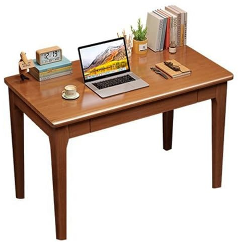 Conjunto De Escritorio Y Silla De Madera Para Oficina En Casa Mesa De Ordenador De Madera Maciza Con Cajón Y Sillón Tapizado Escritorio Para Dormitorio O Espacio De Trabajo(Brown(A),60x40x75cm)