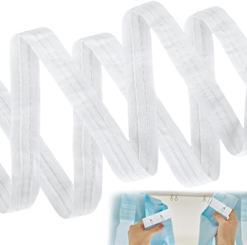 2 pezzi, 2,5 cm, nastro arricciato, doppio cordoncino, 40 m, da cucire, per soggiorno, camera da letto, ufficio