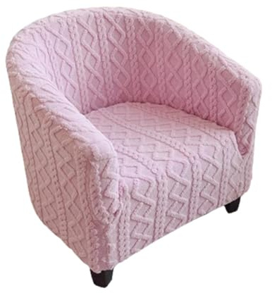 Coprisedia jacquard per poltrone, in velluto a quadri, copertura universale per sedia a secchiello, per sala da pranzo, soggiorno, ufficio, reception (rosa, taglia unica)